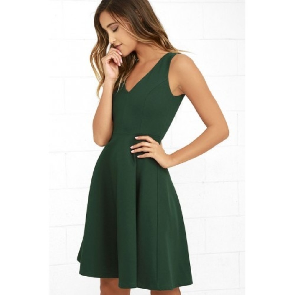 Lulu's forest green midi